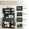 thumbnail image 6 of PPorfamilia 71" Tall Kitchen Pantry Cabinet, Wooden Hutch Cupboard Cabinet with Storage, Microwave Stand and Power Outlets, Black, 6 of 8