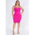 thumbnail image 4 of Women's Plus Size Seamless Spaghetti Stap Cami Slip Bodycon Tank Dress, Fuchsia, 4 of 5