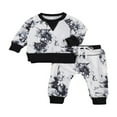 thumbnail image 1 of Baby Boy Girl Tie Dye Long Sleeve Pullover Sweatshirt Tops Drawstring Pants, 1 of 6