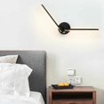 thumbnail image 4 of Aplique de baño con interruptor, 2 bombillas, 12 W, LED para espejo de baño de 73 cm, luz LED doble, brazo giratorio de 300° (negro 3000 K) | MOON, 4 of 5