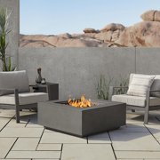 Real Flame Aegean 36 Square Steel Propane or Natural Gas Fire Pit Table in Weathered Slate
