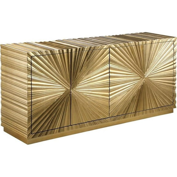 Pemberly Row Contemporary Wood Sideboard and Buffet in Gold Leaf
