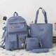 thumbnail image 4 of Conjunto de 4 piezas de mochilas, nuevas mochilas escolares de moda para chicas adolescentes, mochila de viaje de lona para mujer, bolso de hombro para estudiante, 4 of 4