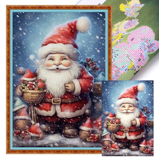 Hilo Algodón Bordado Punto Cruz Navideño Impreso 11CT 40x60cm