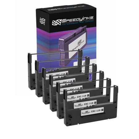 Speedy Compatible Printer Ribbon Cartridge Replacement for Epson ERC-11 (Black  6-Pack)