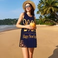 thumbnail image 3 of Easygdp 2025 Happy New Year 3 para Vestido Transpirable de Mujer, Vestido Suelto de Manga Corta con Pliegues y Bolsillos para el Verano, 3 of 7