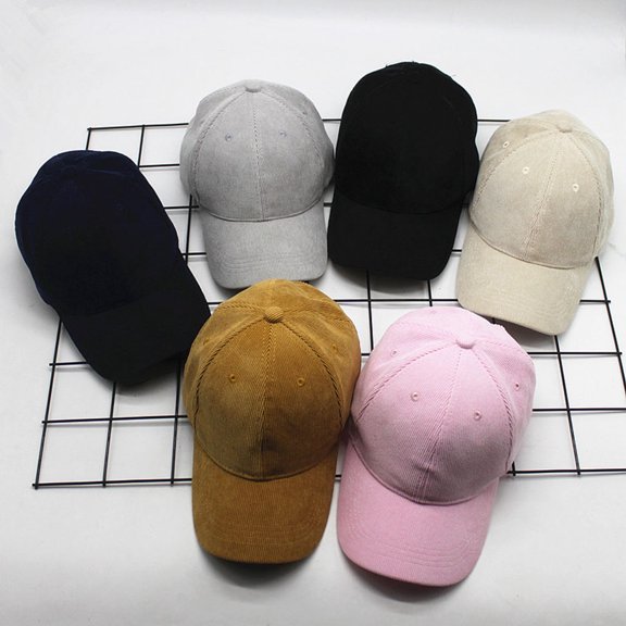 ibasenice 1Pc Solid Beige Corduroy Baseball Cap Outdoor Adjustable Unisex Hat with Comfortable Fit