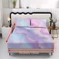 thumbnail image 5 of Jiueut Blue Marble Print Twin Size 3 Pieces Bed Sheet Set, Comfy Bedroom Decoration Cozy Easy Clean Fitted Sheet 2 Pillowcase for Women Men, 5 of 7