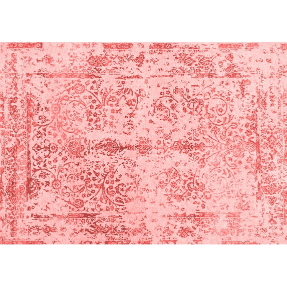 Ahgly Company Indoor Rectangle Abstract Red Contemporary Area Rugs, 3' x 5'