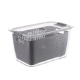 thumbnail image 1 of Cesta de drenaje de 2 capas, estilo japonés, para refrigerador de cocina, caja de almacenamiento de verduras con filtro, gris M, 1,7 l, 1 of 1