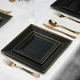thumbnail image 5 of Smarty 9.5" Black Gold Square Edge Disposable Plastic Dinner Plates 120ct, 5 of 7
