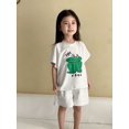 thumbnail image 1 of Conjunto deportivo de verano para niños, traje de pantalones cortos de manga corta con patrón de rana, chándal para niños, ropa para niños, 2 uds., 1 of 6