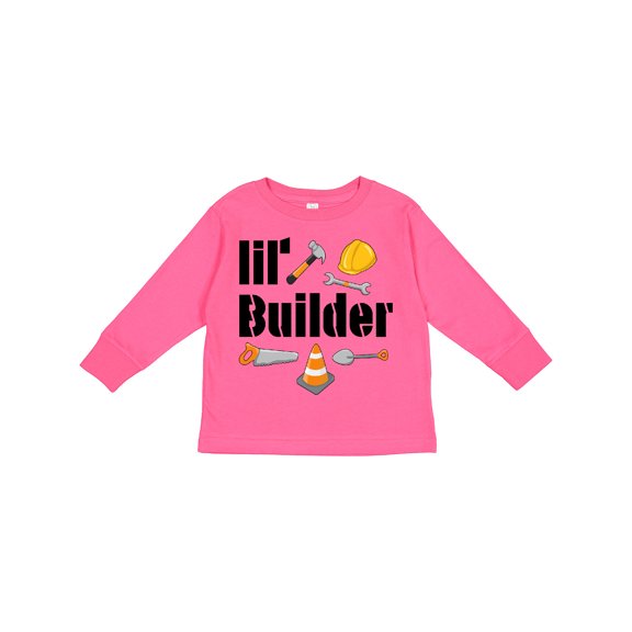 Inktastic Lil Builder Future Construction Worker Boys or Girls Long Sleeve Toddler T-Shirt
