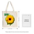 thumbnail image 3 of Vibrant Sunflower Tote Bag - Canvas Reusable with Green Leaves & Orange Butterflies Perfect for Shopping Travel & Parties, 3 of 4