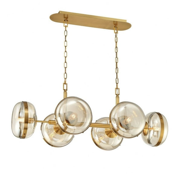 38130-014 Eurofase Lighting Nottingham - 6 Light Oval Chandelier In Transitional Style - 21 Inches Wide By 17.5 Inches High