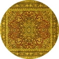 thumbnail image 1 of Ahgly Company Indoor Round Medallion Yellow Traditional Area Rugs, 8' Round, 1 of 4