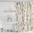 thumbnail image 2 of Pink Spring Floral Shower Curtain, Waterproof Shower Curtains for Bathroom, Flowers Elegant Pastoral Botanical Washable Fabric Bathtub Curtain Set Bath Decor with 12 Hooks Standard 72"x72", 2 of 6
