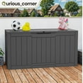 thumbnail image 3 of Uforic 100 Gallon Deck Box, Lockable Resin Outdoor Storage Box, Waterproof Outdoor Container for Patio Garden, Dark Brown, 3 of 9