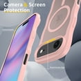 thumbnail image 6 of Allytechgroup iPhone Air Case with 2 Pcs Screen Protector, Compatible with Magsafe Stylish Wave Frame Design Matte Back Cover Anti-Scratch Translucent Phone Case for Women Men, Pink, 6 of 6