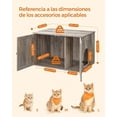 thumbnail image 4 of Feandrea Arenero para Gatos, Caja de Arena Oculta, con Separador Extraíble, 80 x 53 x 50 cm, Greige, 4 of 6