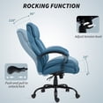 thumbnail image 5 of Vinsetto High Back Big and Tall Executive Office Chair 485lbs with Wide Seat Computer Desk Chair with Linen Fabric Swivel Wheels Blue, 5 of 9