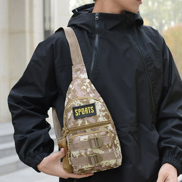 Business Chest Sling Bag Men Women Crossbody Backpack Large Capacity Multi Compartment Design Adjustable Strap Lightweight Shoulder Pack for Outdoor Fitness Cycling Travel Daily Carry