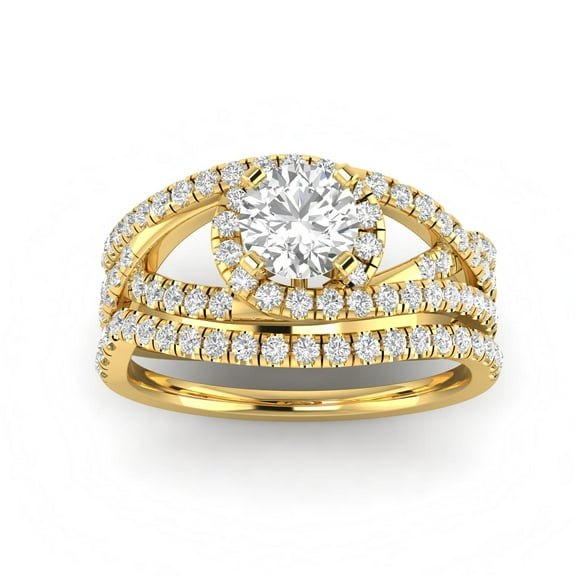 1.15ctw Diamond Bridal Set in 14k Yellow Gold