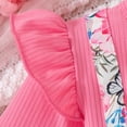 thumbnail image 6 of WAVSUF Girls Floral Dress Soft Comfort Round Neck Long Sleeve Fall Casual Mini Dress Pink 2, 6 of 9