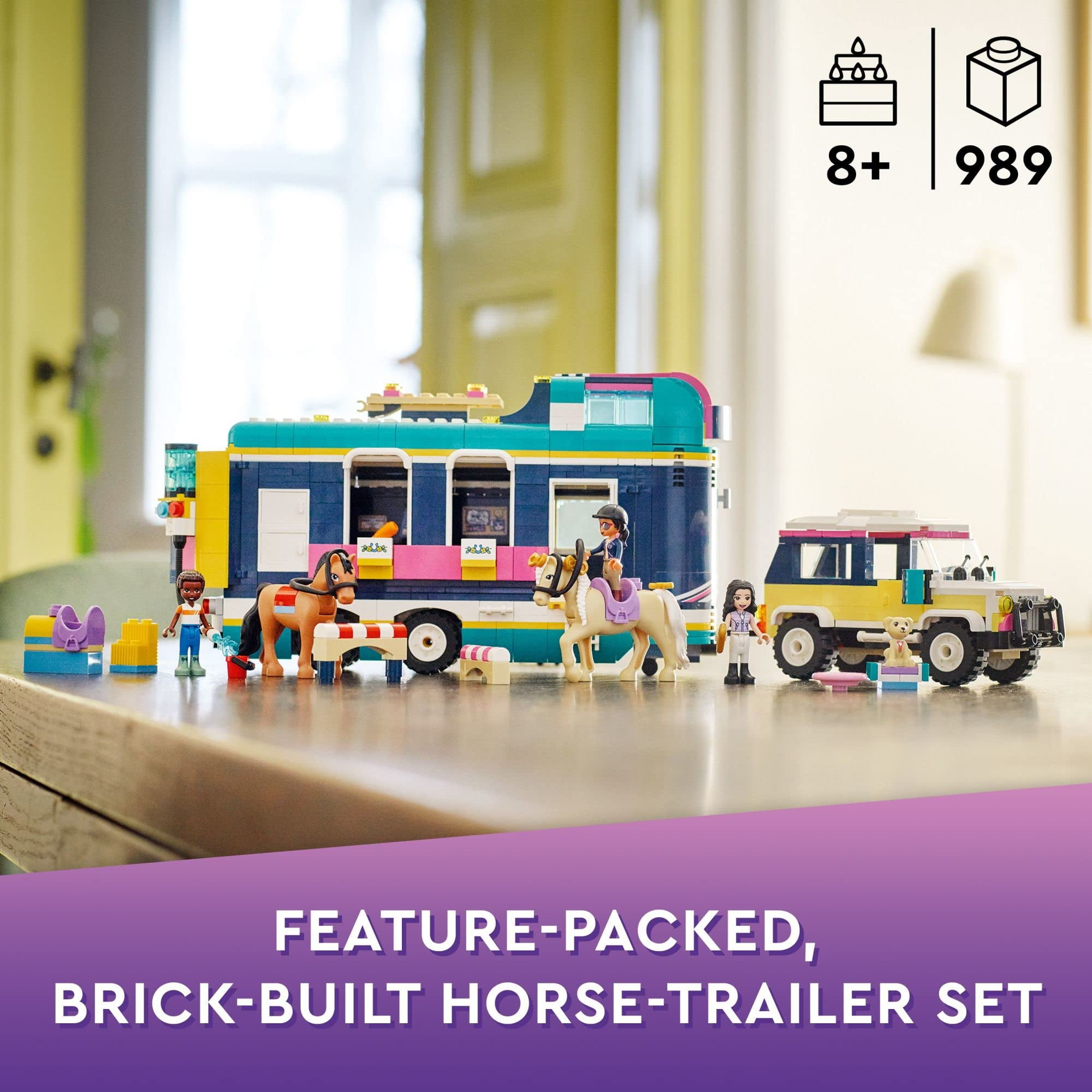 LEGO Friends Horse Show Trailer Interlocking Block Building Set, 989 Count