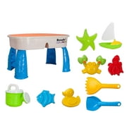 Bseka 9PC Sand & Water Table Rain Showers Splash Pond Water Table Outdoor Garden Sandbox Set Play Table Kids Summer Beach For Toddlers Kids