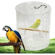 Miumaeov Clear Parrot Bird Cage with Stand & Water Bowls Acrylic Pet Cage