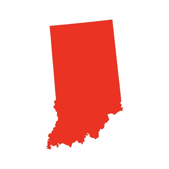 Indiana Shaped Sticker Decal Die Cut - Self Adhesive Vinyl - Weatherproof - Made in USA - Many Color and Sizes - in