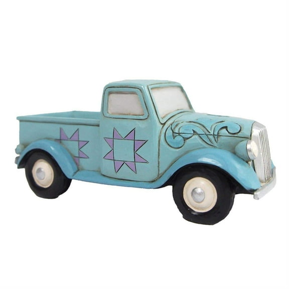 Jim Shore Blue Pick Up Truck Mini Polyresin Heartwood Creek 6012428