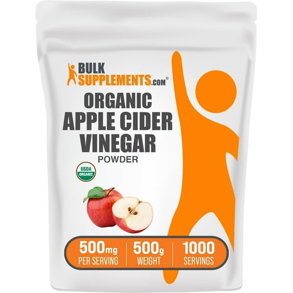 BulkSupplements Organic Apple Cider Vinegar Powder - 500mg per Serving - 100 Grams (3.5 oz) - 200 Servings