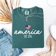 thumbnail image 3 of Comfort Colors Patriotic Heart Shirt, Vintage Flag America Est. 1776 Graphic Tee, 3 of 6
