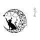 thumbnail image 1 of Escultura iluminada por la , arte de pared de metal negro, figura de bailarina, regalo moderno para amantes de los gatos, decoración creativa para, 1 of 8