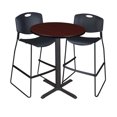 thumbnail image 5 of Cain 36" Round Caf� Table- Beige & 2 Zeng Stack Stools- Black, 5 of 7
