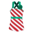 thumbnail image 4 of inhzoy Kids Girls Candy Cane Stripes Leotard Jumpsuit Ballet Gymnastics Dancewear Unitard Biketard Red 12, 4 of 8