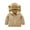 Brown, variant on Baby Down Jackets Windproof Baby Coat Spring Autumn Children's Coral Velvet Coat Baby Clothes Thick Warm Hooded Top for Boys Girls(Khaki,3-6 Months)
