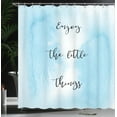 thumbnail image 4 of Ambesonne Saying Shower Curtain, Watercolor Ombre Design, 69"Wx70"L, Pale Blue Black, 4 of 5