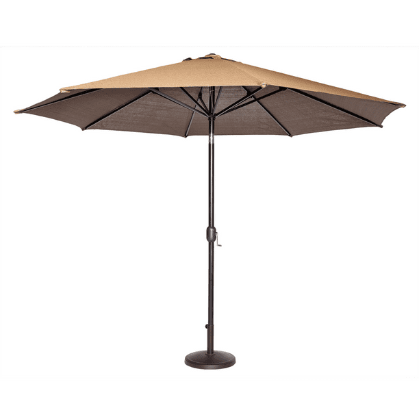 Coolaroo Parapluie de Marché Parasol, Bloc UV 90%, Rond 11' avec Inclinaison Réglable, Moka