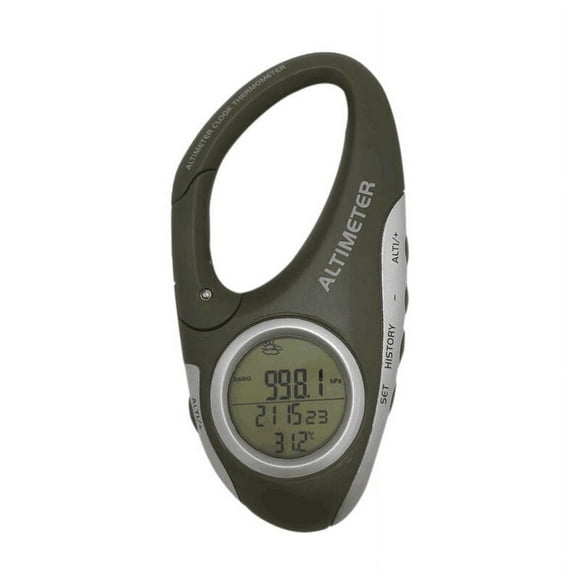 Electronic Altimeter with Carabiner and Altimeter, Pocket Thermometer for Outdoor, Fishing, Weather Forecast, Outdoor Gadget,1pcs