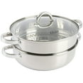 thumbnail image 3 of Oster Sangerfield 3 Piece 11 Inch Stainless Steel Everyday Pan with Steamer and Lid, 3 of 8