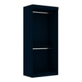 thumbnail image 6 of Manhattan Comfort Mulberry 35.9 Open Double Hanging Modern Wardrobe Closet with 2 Hanging Rods in Tatiana Midnight Blue 161GMC4, 6 of 8