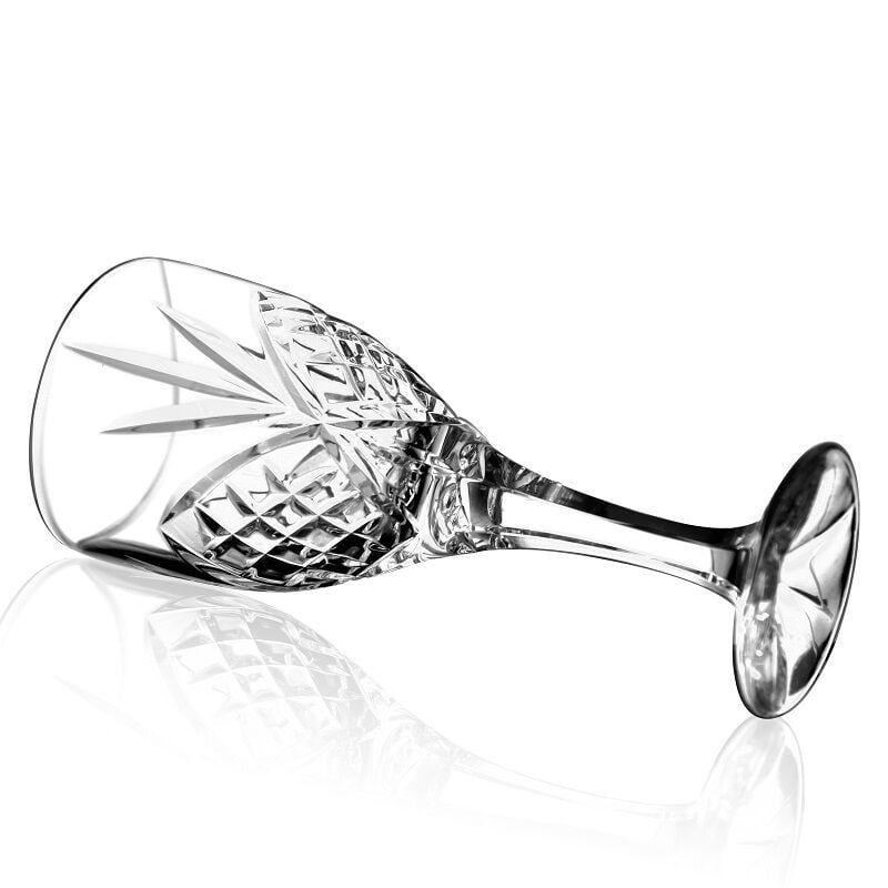 STP GOODS Crystal Rocks Wine Glass Set of 6 pcs 8.5 fl oz (250 ml) Glasses for Red and White Wine Bar Glasses Glass Wine Goblets, Clear Glass with Stem