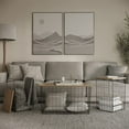 thumbnail image 3 of Lavish Home Set of 3 Living Room Tables - Metal Basket Storage with Removable Lids (Brown/Black), 3 of 9