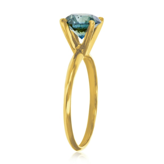 Vir Jewels 1.50 CTTW Blue Diamond Solitaire Ring 14K Gold Size 7 Female Adult