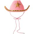 thumbnail image 5 of Western Cowboy and Cowgirl Hats for Kids, Pink Sparkly (4 Pack), 5 of 8