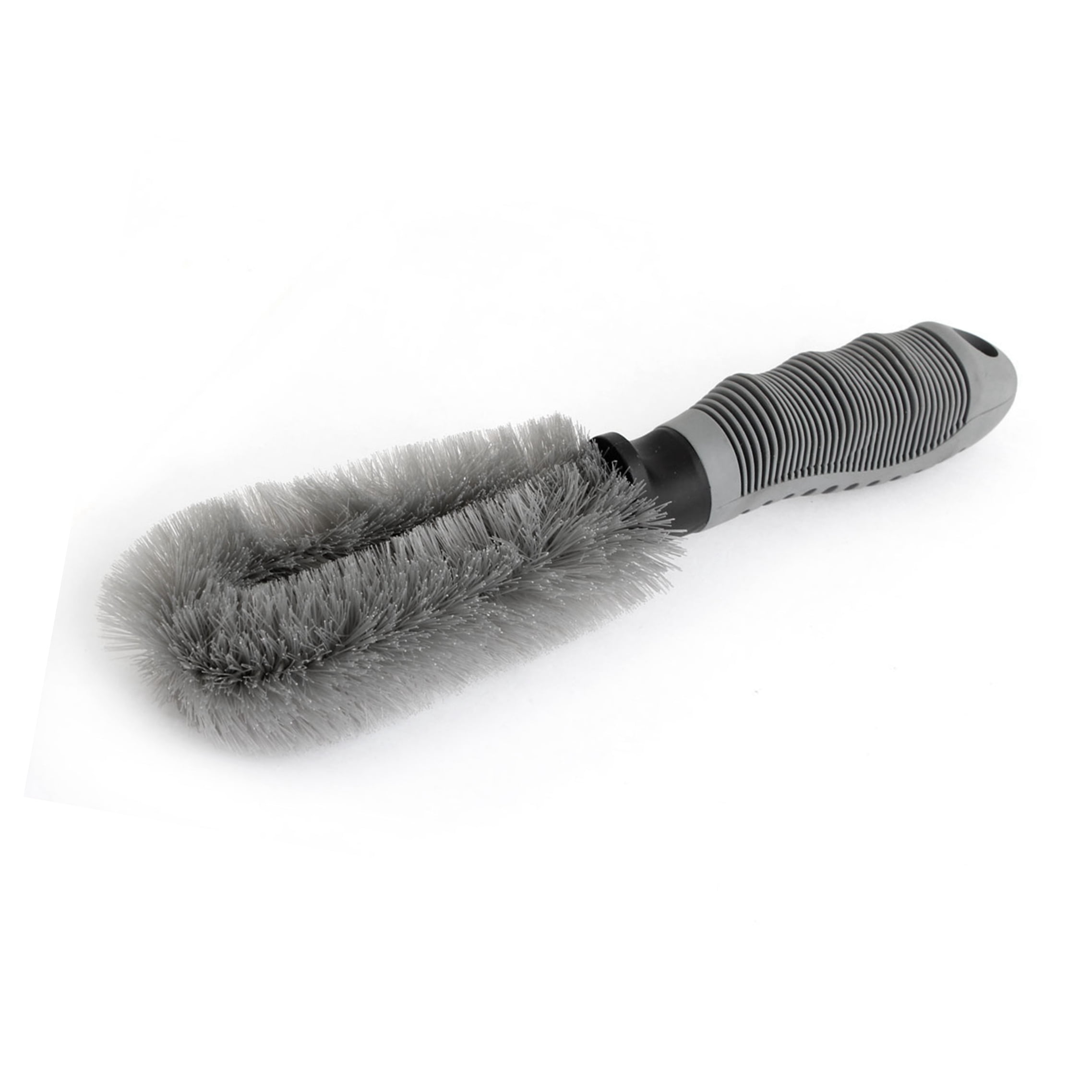 Unique Bargains Gray Bristle Plastic Handle Truck Car Wheel Spoke Tire Brush Cleaner