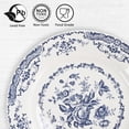 thumbnail image 4 of Platos para ensalada, juego de 6 platos de cerámica, platos de cocina aptos para microondas, platos blancos de 8 pulgadas, platos de postre, platos florales azules, platos de porcelana, 4 of 8